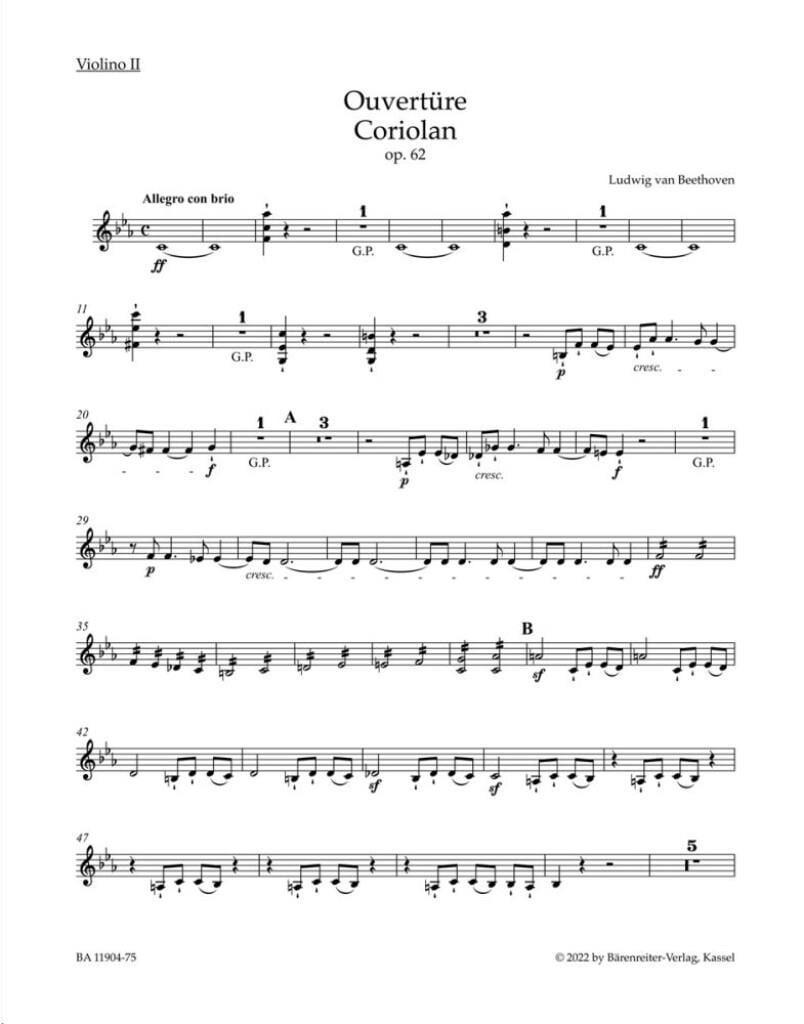 Overture Coriolan for Orchestra Op.62